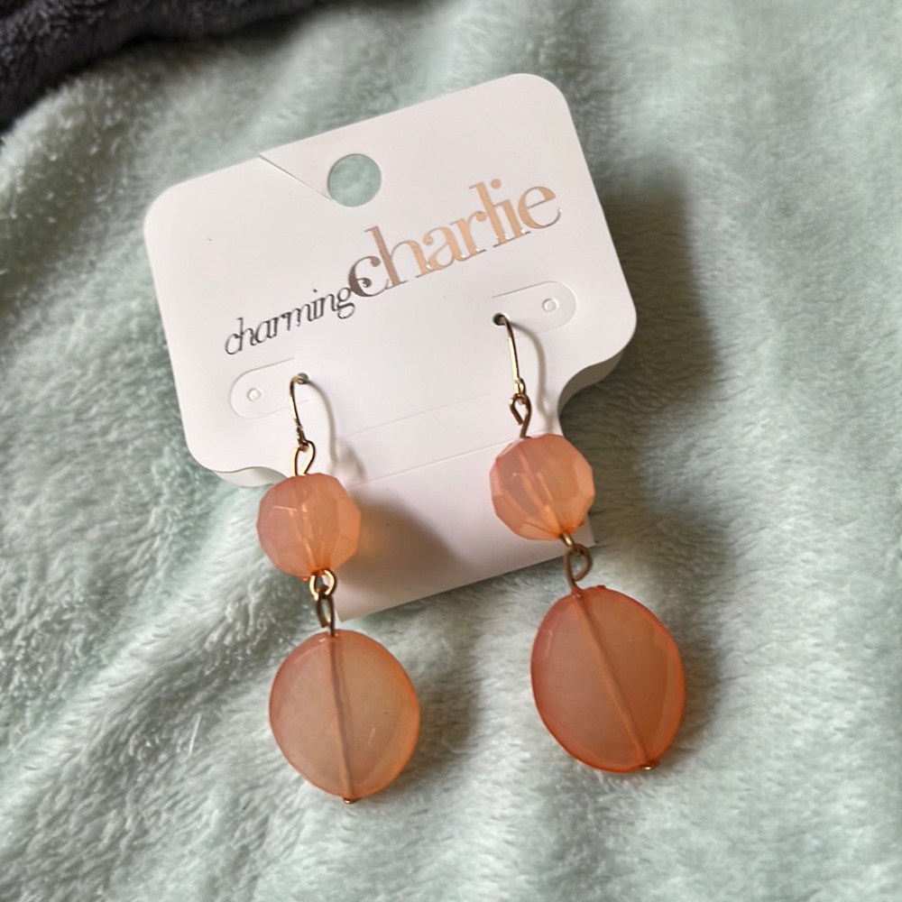 Pale Peach Dangle Earrings